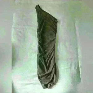 One shoulder grey dress XS